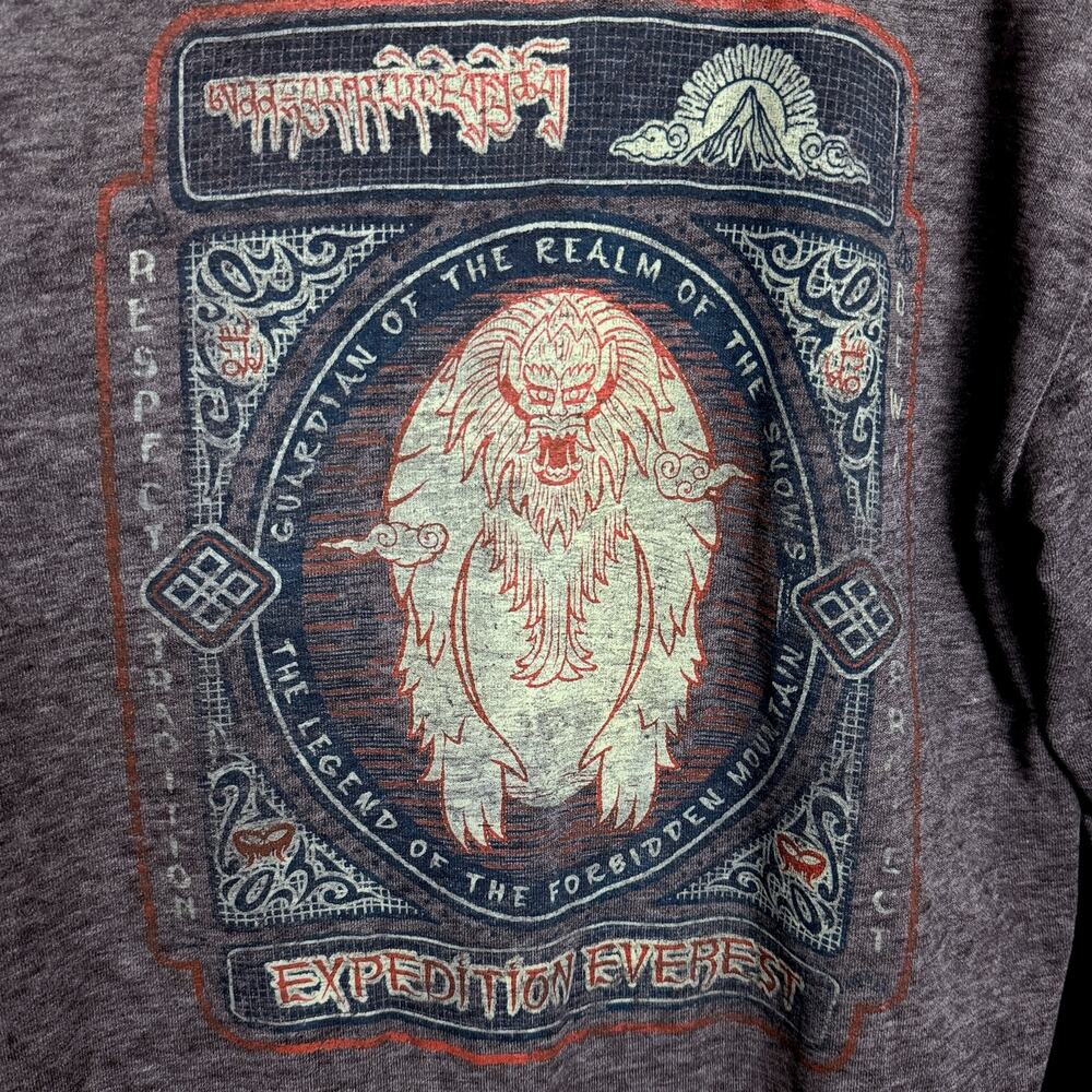 Disney Expedition Everest Men's Small Lightweight Gray Full Zip-Up Yeti Hoodie - Picture 4 of 8
